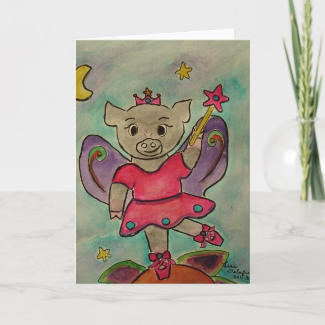 Cartão You Can Do it! Dancer Pig Greeting card (Frente)