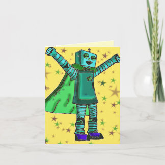 Cartão "You did it!" Happy Robot Congrats Card