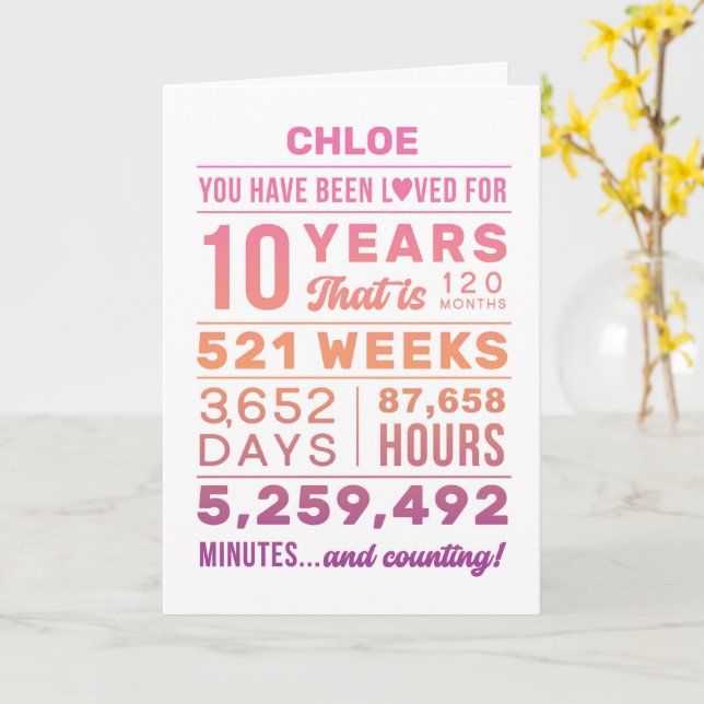 Cartão You Have Been Loved 10 Years Birthday Card (Flor Amarela)