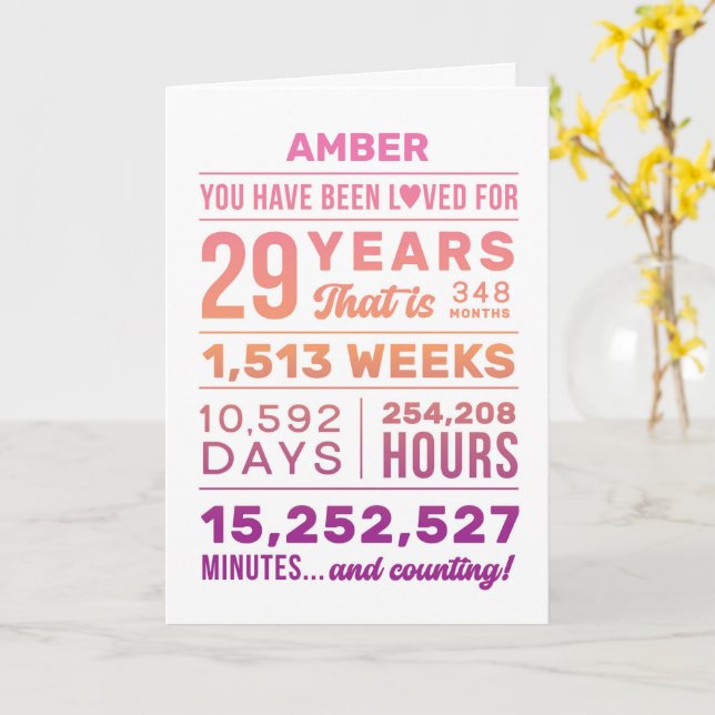 Cartão You Have Been Loved 29 Years Birthday Card (Flor Amarela)