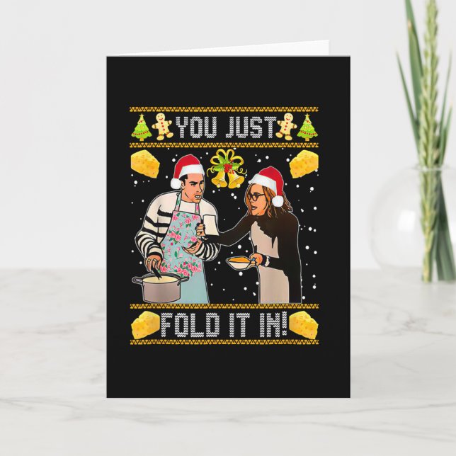 Cartão You Just Fold It In Christmas Xmas Pajamas Christm (Frente)