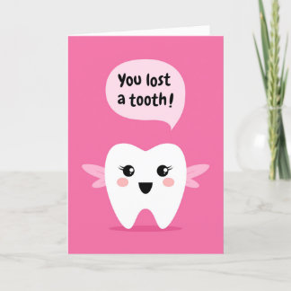 Cartão You lost a tooth, tooth fairy congratulations