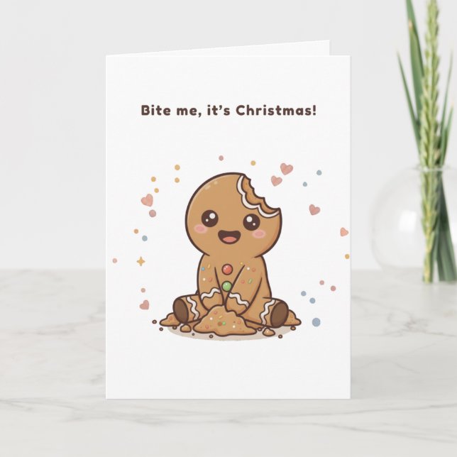 Cartão You Make My Holidays Puchi Gingerbread Card (Frente)