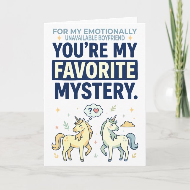 Cartão You’re My Favorite Mystery Unicorn Quote (Frente)