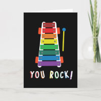 You Rock Rainbow Xylophone Congratulations Card