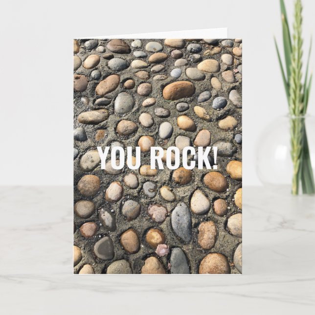 Cartão You Rock! Sandy Pebble Cobblestone Pathway (Frente)