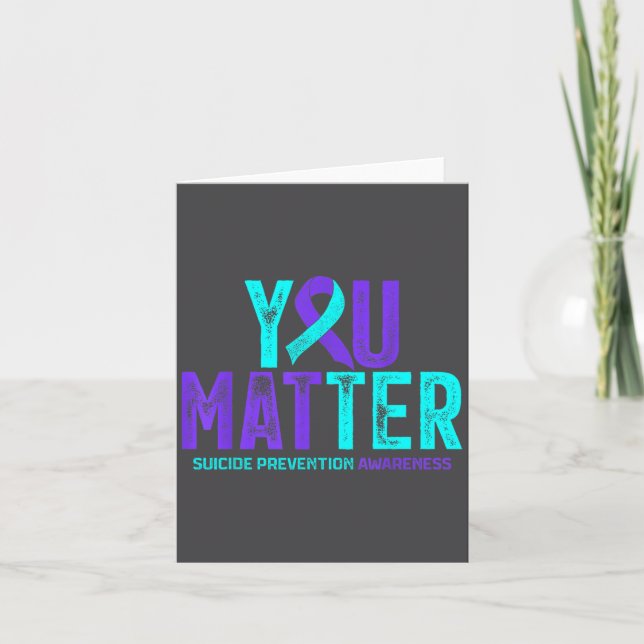 Cartão You - Suicide Prevention Teal Purple Awareness Rib (Frente)