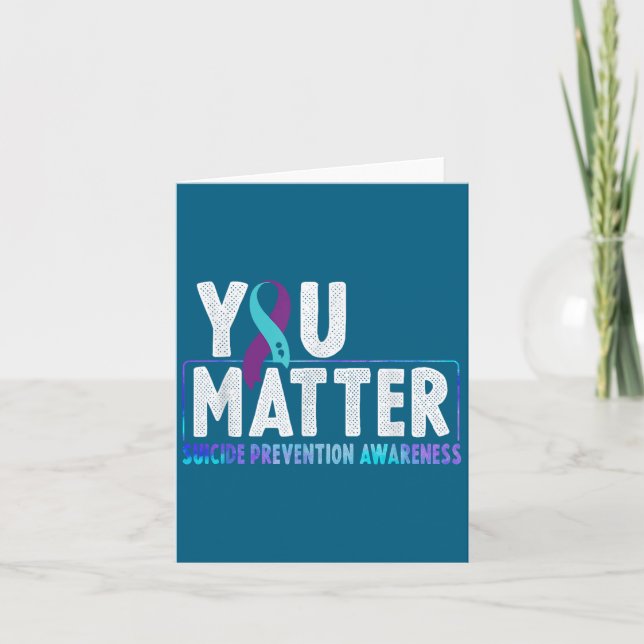 Cartão You - Suicide Prevention Teal Purple Awareness Rib (Frente)