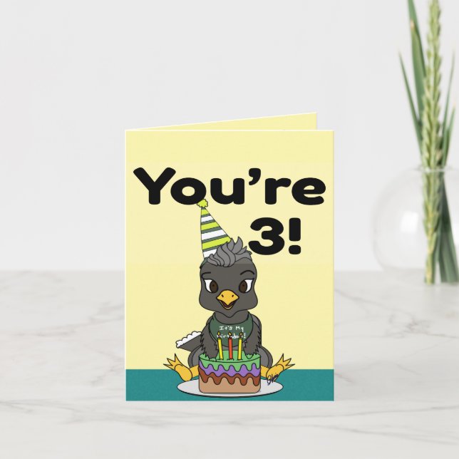 Cartão You're 3 Happy Birthday Card (Frente)