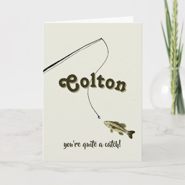 Cartão You're a Catch Green Fishing Valentine's Card (Frente)