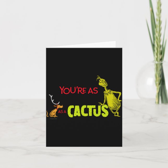 Cartão Youre As Cuddly As A Cactus Quote  (Frente)