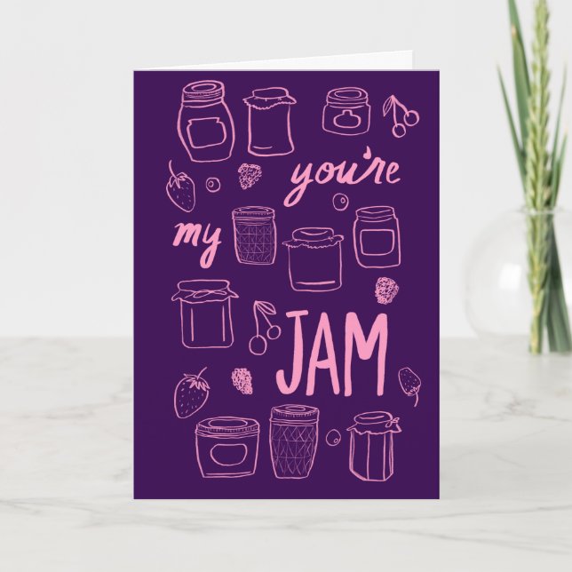 Cartão YOURE MY JAM Cute Jars Illustration Dia de os namo (Frente)