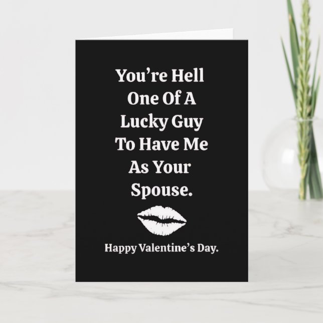 Cartão You're One Lucky Guy Valentine's Day  (Frente)