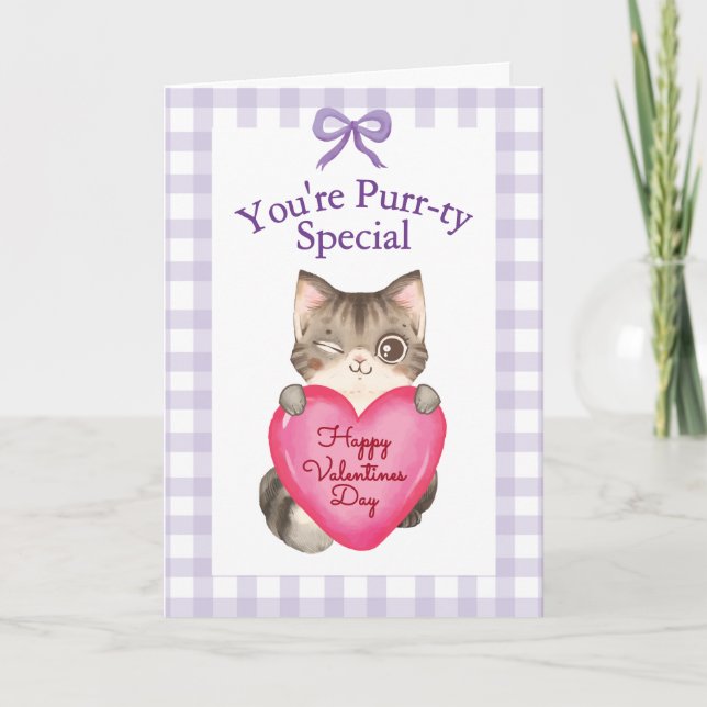 Cartão You're Purr-ty Special Kitty Cat Valentine's Day (Frente)