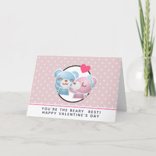 Cartão You're the Beary Best Kissing Bears Valentine's