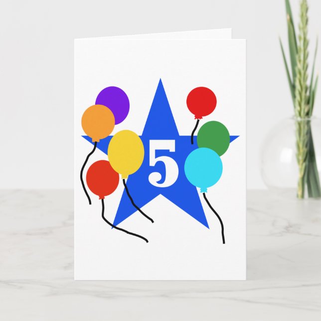 Cartão You're the Star 5th Birthday Tshirts and Gifts (Frente)