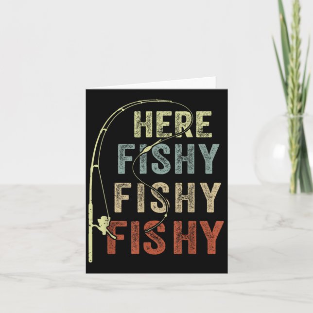 Cartão Youth Here-fishy Fishing-shirt Boys Toddler Funny  (Frente)