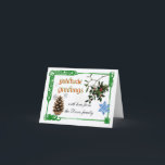Cartão Yuletide celta<br><div class="desc">Simples estrutura de rede celta com cone de pinho,  preto e branco. A mensagem lê saudação de Yuletide. Adicione seu próprio nome à frente do cartão. Cartão de Natal estilo alternativo.</div>