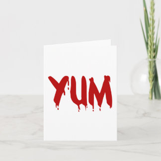 Cartão YUM Yummy Blood Bloody Meat Halloween Vampire BBQ