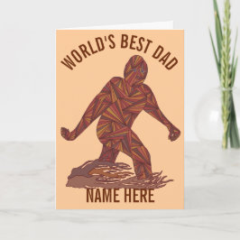 Cartão z Bigfoot Walking Sasquatch Worlds Best Dad Funny