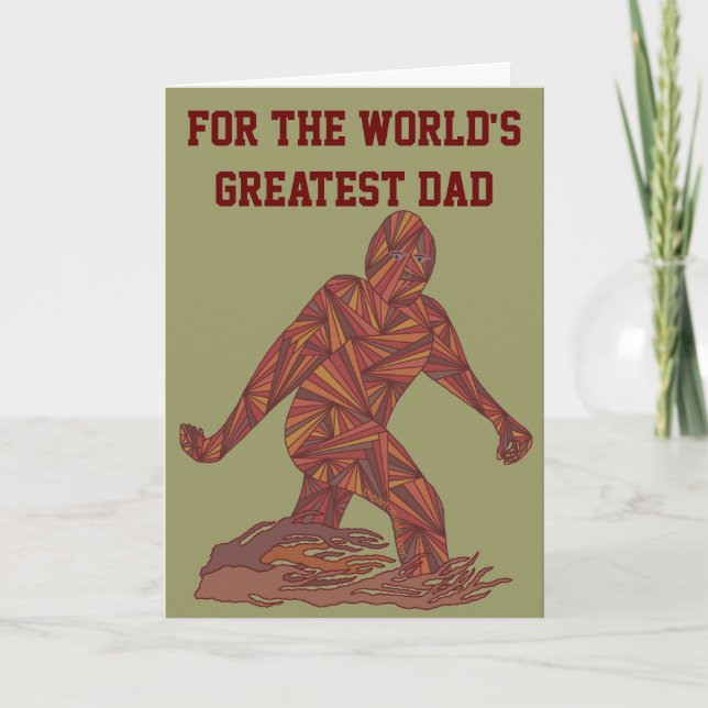 Cartão Z Bigfoot Walking Sasquatch Worlds Greatest Dad (Frente)