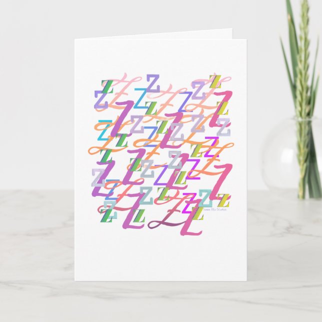 Cartão "Z" de Confetes de Letras (Frente)