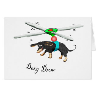 Cartão Zangão do Doxy, vôo do dachshund com um zangão no