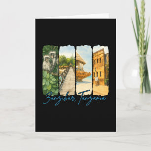 Cartão Zanzir Tanzânia Viagem Viagem Pincelada Souvenir