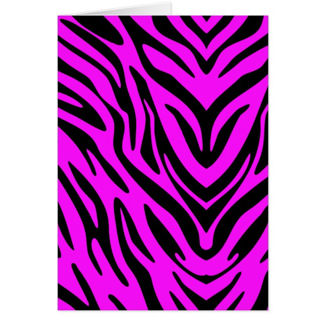Cartão Zebra Abstrato, rosa e negra (Frente)