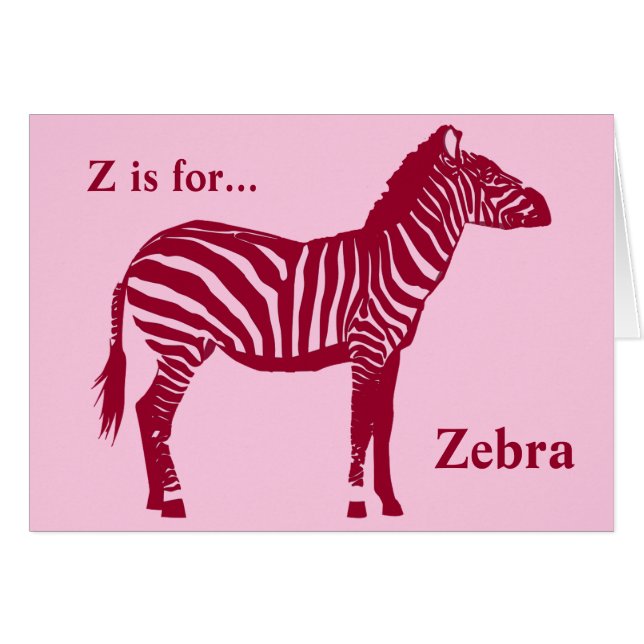 Cartão Zebra - Borgonha e Rosa (Frente horizontal)