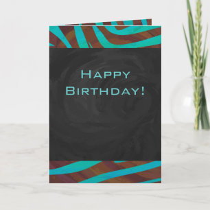 Cartão Zebra Brown e Teal com Monograma