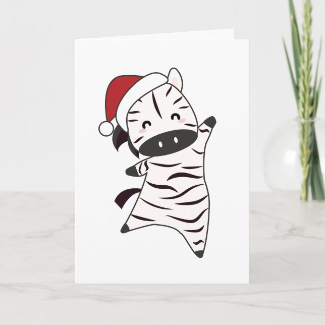 Cartão Zebra Christmas Zebras (Frente)