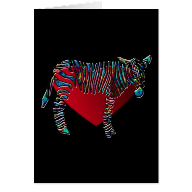 Cartão Zebra do arco-íris (Frente)