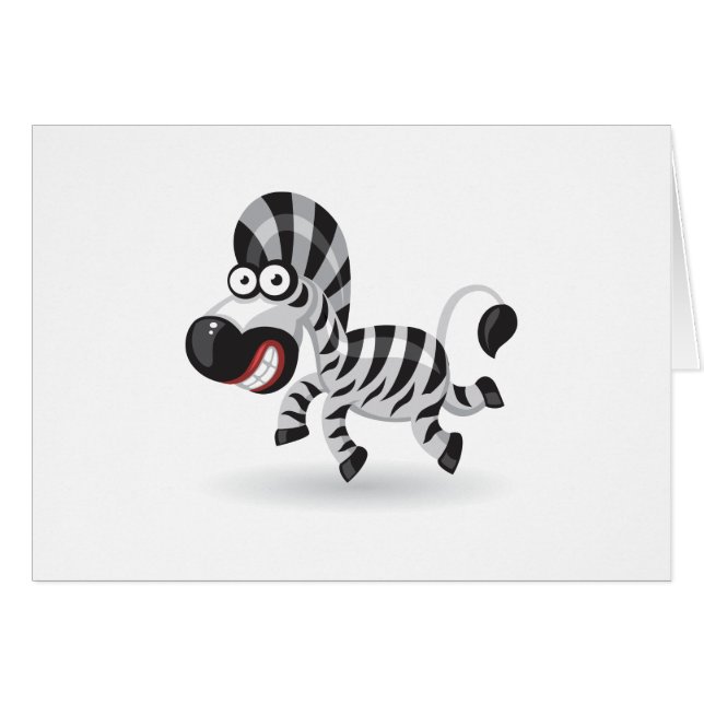 Cartão Zebra do bebê dos desenhos animados (Frente Horizontal)
