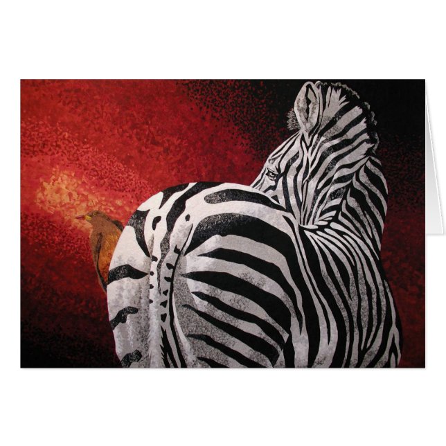 Cartão Zebra e Oxpecker (Frente Horizontal)