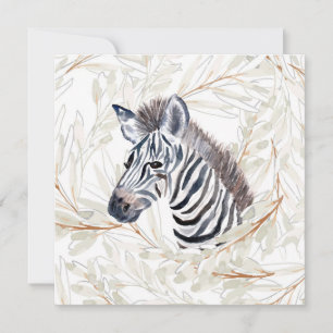Cartão Zebra em Aquarela