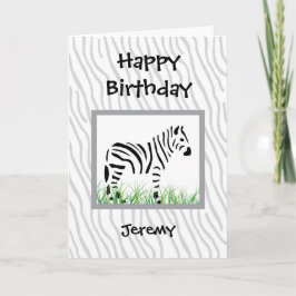Cartão Zebra em fundo branco