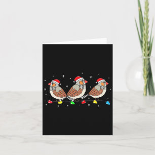 Cartão Zebra Finch Pássaro Natal Luzes Engraçadas Pet Xma