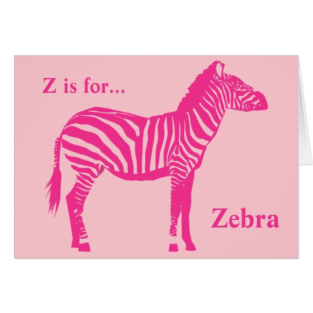 Cartão Zebra - Fuchsia e rosas claro (Frente horizontal)