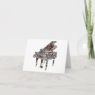 Cartão Zebra Grand Piano ~ Greeting / Note Card