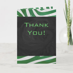 Cartão Zebra Monogram Green and White Print