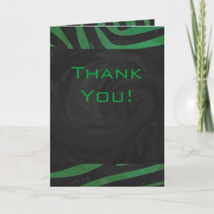 Cartão Zebra Monograma Impressão preto e verde