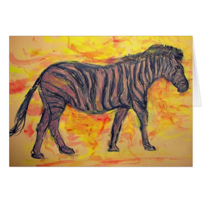 Cartão Zebra Peace (Frente Horizontal)