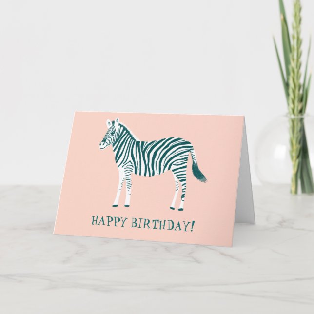 CARTÃO ZEBRA PERSONALIZADA E COLORIDA NO ANIVERSÁRIO (Frente)