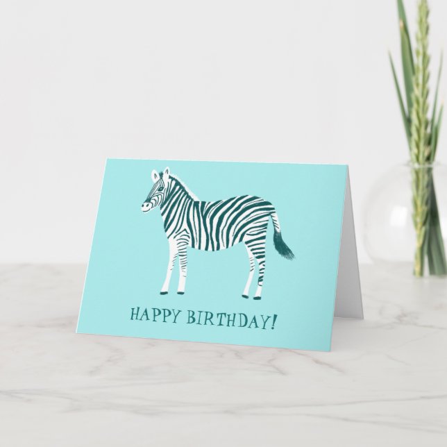 CARTÃO ZEBRA PERSONALIZADA E COLORIDA NO ANIVERSÁRIO (Frente)