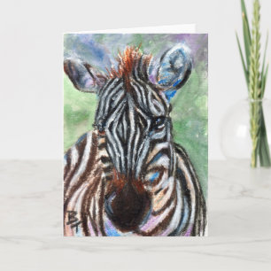 Cartão Zebra Portrait ACEO Blank Greeting Card