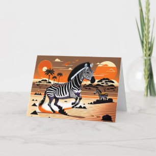 Cartão Zebra: Preto, Branco e Laranja