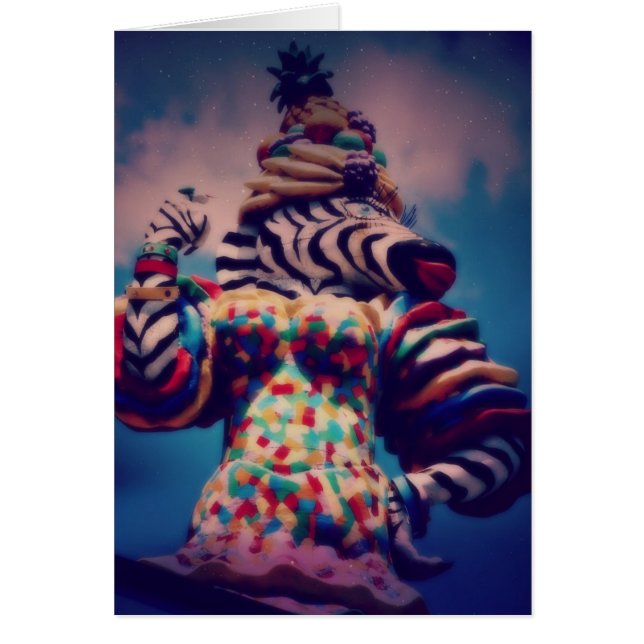 Cartão Zebra, um animal de festa (Frente)