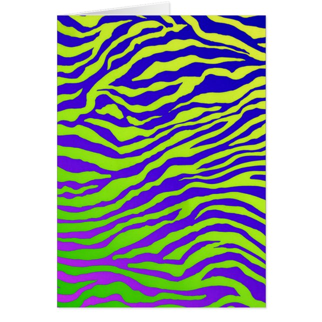 Cartão Zebra verde (retrato) (Frente)