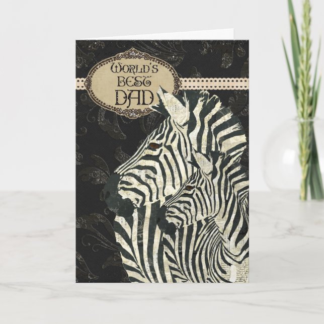 Cartão Zebras Black Elegant  Father's Day Card (Frente)